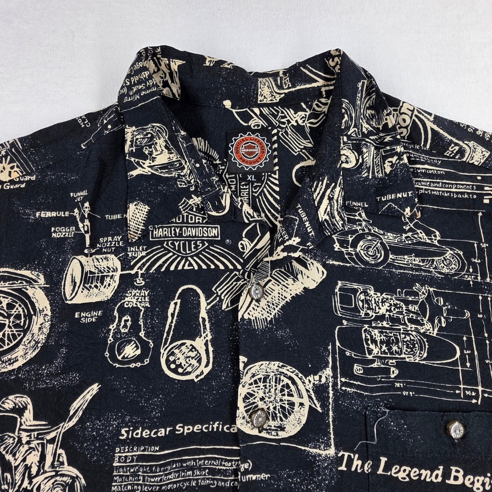 Harley-Davidson Tori Richard Shirt XL Black Blueprint The Legend Begins Hawaii - Picture 2 of 13